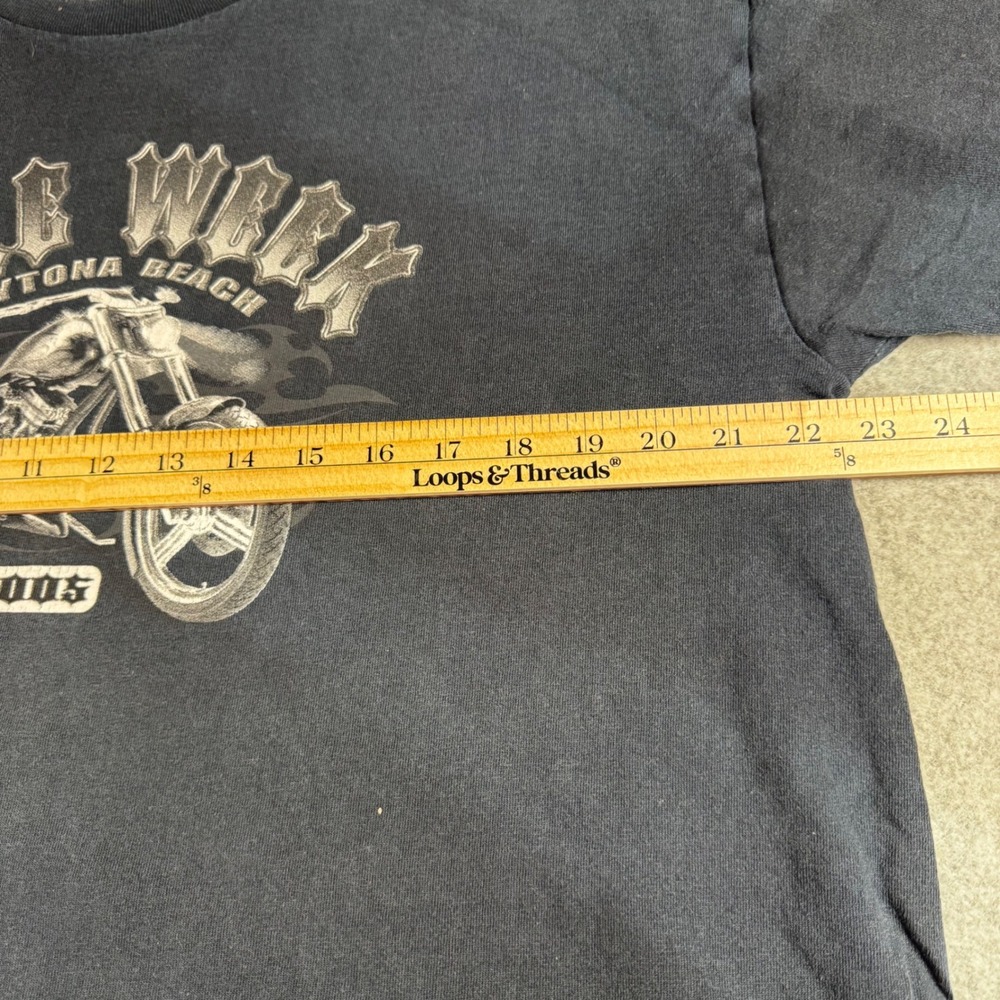 Vintage Daytona Bike Week 2005 Slick Designs Graphic T-Shirt Mens XL Black Good - Picture 7 of 11